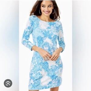 Lilly Pulitzer Sophie Shift Dress Sz L Toile Me About It Blue NWT